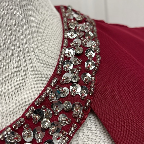 TS Couture Sheath Chiffon Sleeveless Midi Dress Size 14 NWT - Picture 3 of 15